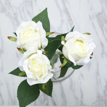 AliKopy 31" Cream Long Stem Silk Roses - 24 Pcs, Realistic & Durable