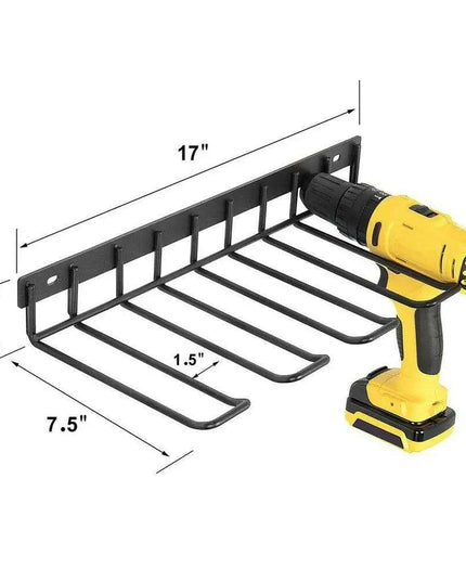 Wall-Mounted Metal Drill Storage Rack - Heavy-Duty and Easy to Install