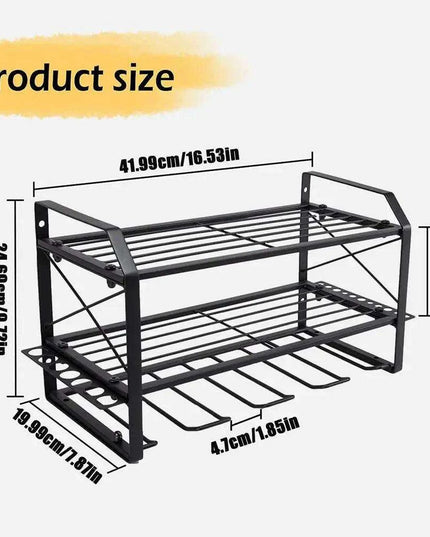 Wall-Mounted Metal Drill Storage Rack - Heavy-Duty and Easy to Install