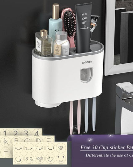 Sleek Magnetic Toothbrush and Toothpaste Organizer with Automatic Dispenser for a Stylish Bathroom Upgrade