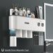 Sleek Magnetic Toothbrush and Toothpaste Organizer with Automatic Dispenser for a Stylish Bathroom Upgrade