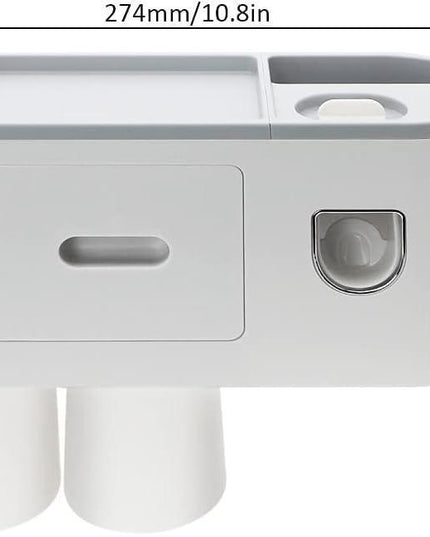 Sleek Magnetic Toothbrush and Toothpaste Organizer with Automatic Dispenser for a Stylish Bathroom Upgrade