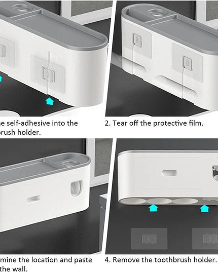 Sleek Magnetic Toothbrush and Toothpaste Organizer with Automatic Dispenser for a Stylish Bathroom Upgrade