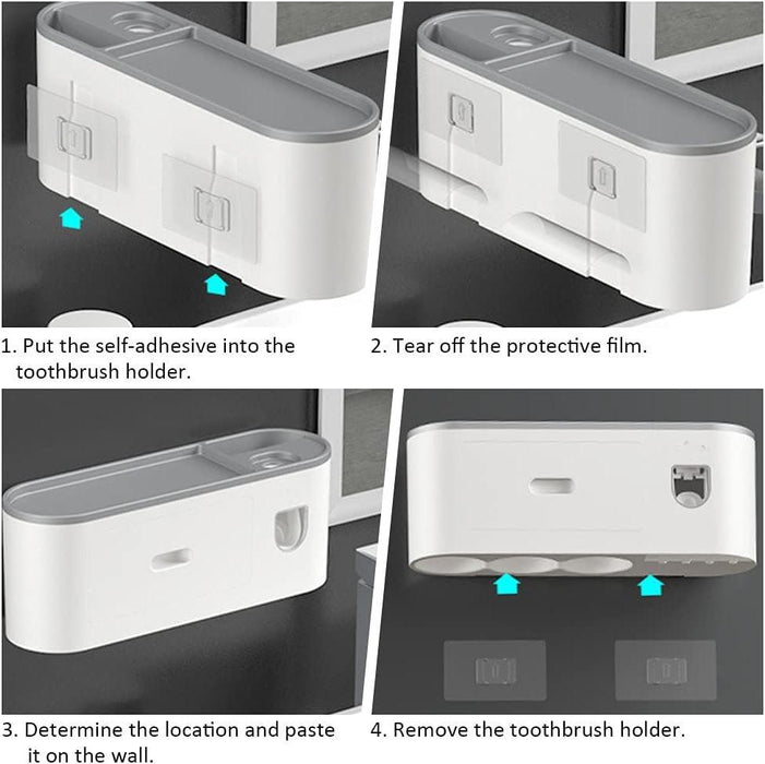 Sleek Magnetic Toothbrush and Toothpaste Organizer with Automatic Dispenser for a Stylish Bathroom Upgrade