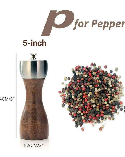Elegant Beech Wood Salt and Pepper Mill Set with Premium Carbon Steel Mechanism
