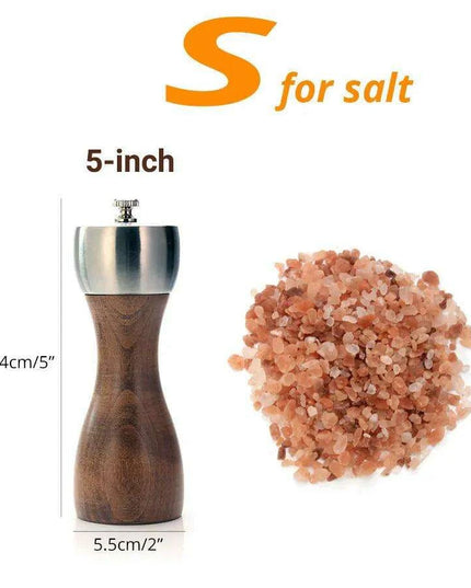 Elegant Beech Wood Salt and Pepper Mill Set with Premium Carbon Steel Mechanism