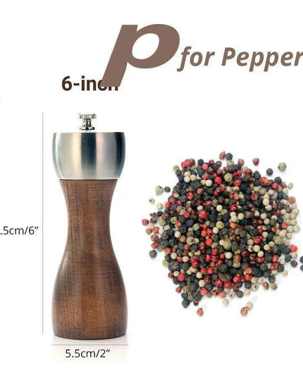 Elegant Beech Wood Salt and Pepper Mill Set with Premium Carbon Steel Mechanism
