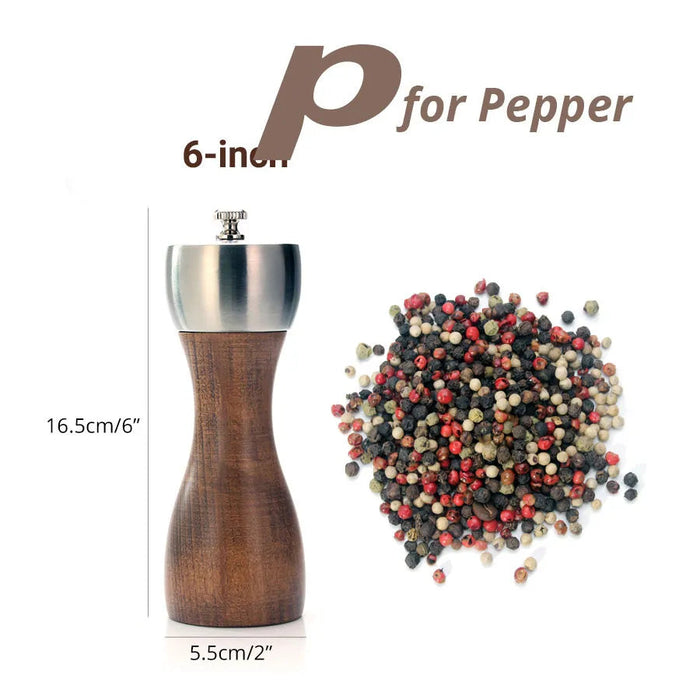 Elevate your Dining Experience with the Premium Beech Wood Salt and Pepper Mill Set Featuring a Professional Carbon Steel Rotor
