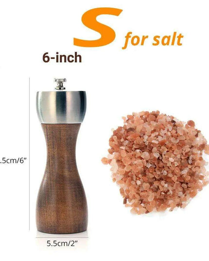 Elegant Beech Wood Salt and Pepper Mill Set with Premium Carbon Steel Mechanism