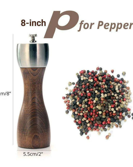 Elegant Beech Wood Salt and Pepper Mill Set with Premium Carbon Steel Mechanism