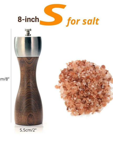 Elegant Beech Wood Salt and Pepper Mill Set with Premium Carbon Steel Mechanism