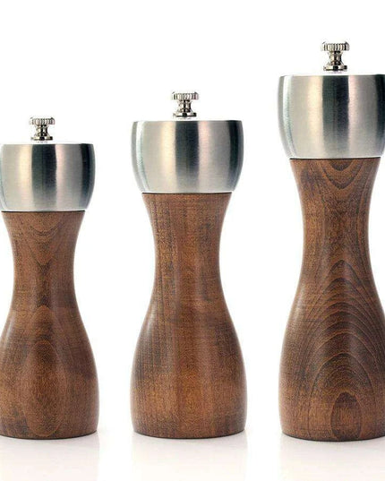 Elegant Beech Wood Salt and Pepper Mill Set with Premium Carbon Steel Mechanism
