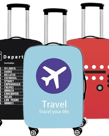 Travel in Style: Creative Neoprene XL Suitcase Cover with Airplane Motif