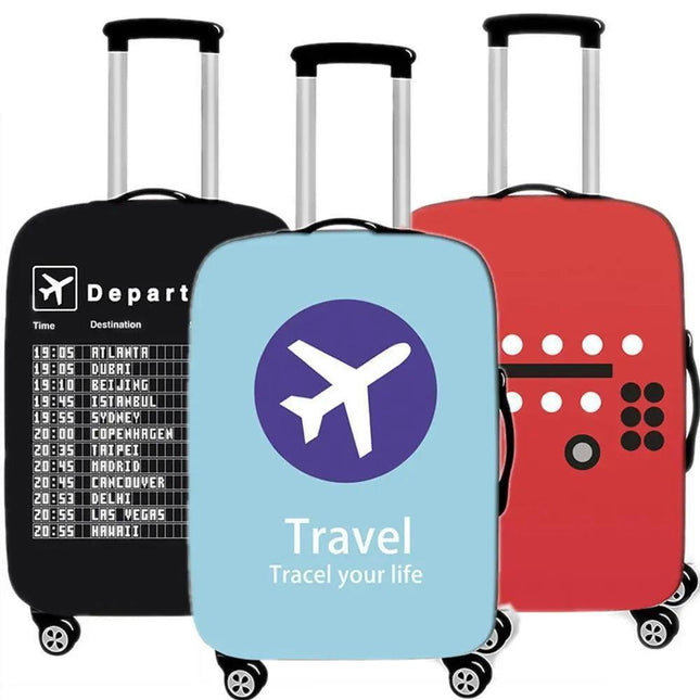 Travel in Style: Creative Neoprene XL Suitcase Cover with Airplane Motif