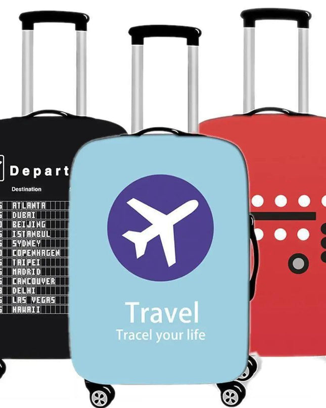 Travel in Style: Creative Neoprene XL Suitcase Cover with Airplane Motif