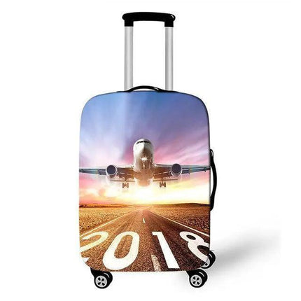 Travel in Style: Creative Neoprene XL Suitcase Cover with Airplane Motif