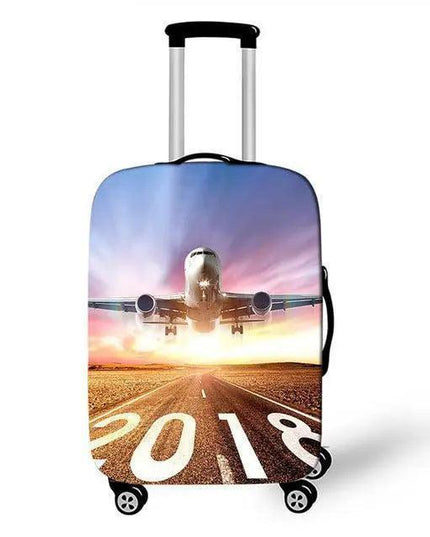 Travel in Style: Creative Neoprene XL Suitcase Cover with Airplane Motif