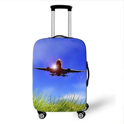 Travel in Style: Creative Neoprene XL Suitcase Cover with Airplane Motif