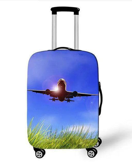 Travel in Style: Creative Neoprene XL Suitcase Cover with Airplane Motif