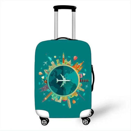 Travel in Style: Creative Neoprene XL Suitcase Cover with Airplane Motif