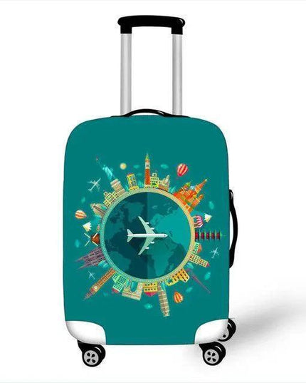 Travel in Style: Creative Neoprene XL Suitcase Cover with Airplane Motif