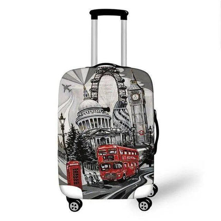 Travel in Style: Creative Neoprene XL Suitcase Cover with Airplane Motif