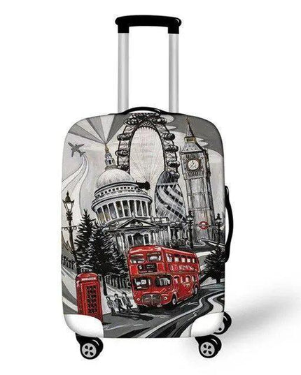 Travel in Style: Creative Neoprene XL Suitcase Cover with Airplane Motif