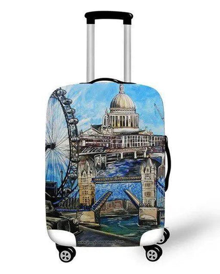 Travel in Style: Creative Neoprene XL Suitcase Cover with Airplane Motif