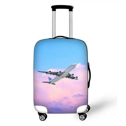 Travel in Style: Creative Neoprene XL Suitcase Cover with Airplane Motif