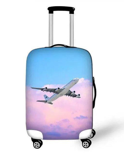 Travel in Style: Creative Neoprene XL Suitcase Cover with Airplane Motif