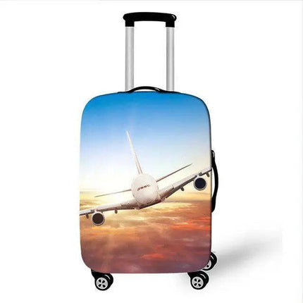 Travel in Style: Creative Neoprene XL Suitcase Cover with Airplane Motif