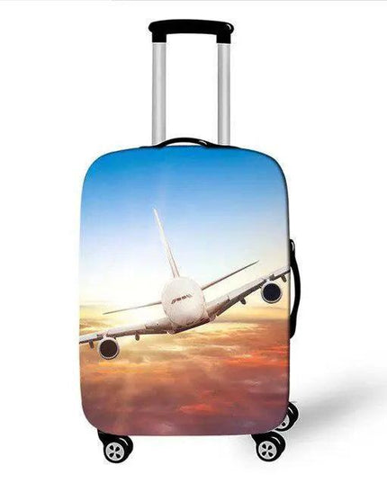 Travel in Style: Creative Neoprene XL Suitcase Cover with Airplane Motif