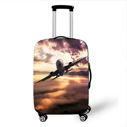 Travel in Style: Creative Neoprene XL Suitcase Cover with Airplane Motif