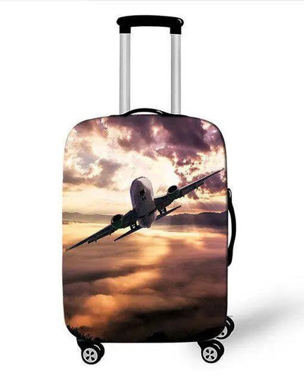 Travel in Style: Creative Neoprene XL Suitcase Cover with Airplane Motif