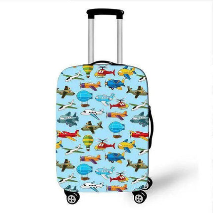 Travel in Style: Creative Neoprene XL Suitcase Cover with Airplane Motif