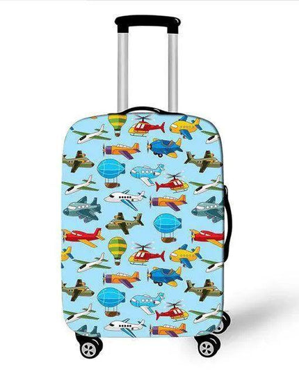 Travel in Style: Creative Neoprene XL Suitcase Cover with Airplane Motif