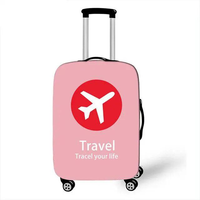 Travel-Inspired XL Suitcase Protective Cover with Airplane Design