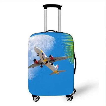 Travel in Style: Creative Neoprene XL Suitcase Cover with Airplane Motif