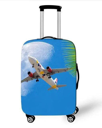 Travel in Style: Creative Neoprene XL Suitcase Cover with Airplane Motif