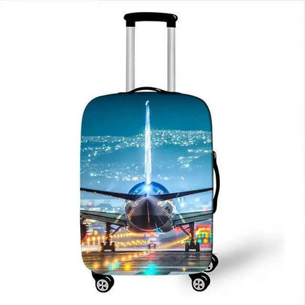 Travel in Style: Creative Neoprene XL Suitcase Cover with Airplane Motif
