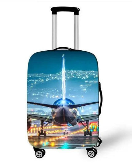 Travel in Style: Creative Neoprene XL Suitcase Cover with Airplane Motif
