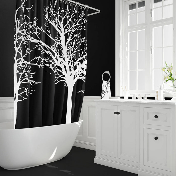 Silhouette Forest Bathroom Curtain