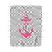 Pink anchor on polka Sherpa Fleece Blanket