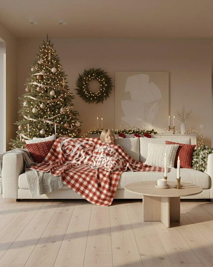 Cozy Christmas Sherpa Fleece Blanket - Perfect Holiday Companion for Kids