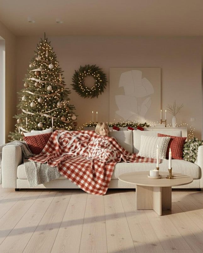 Cozy Christmas Sherpa Fleece Blanket - Perfect Holiday Companion for Kids