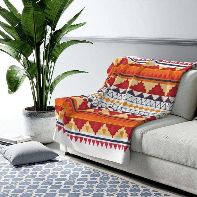 Chic Tribal Plush Sherpa Fleece Blanket