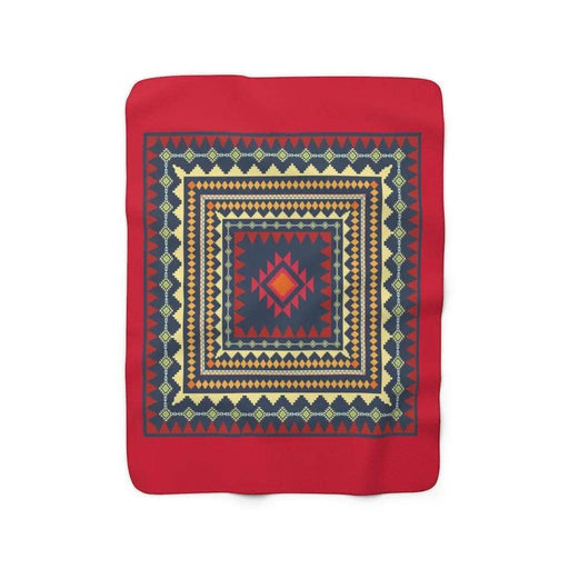 Cozy Tribal Print Sherpa Throw Blanket