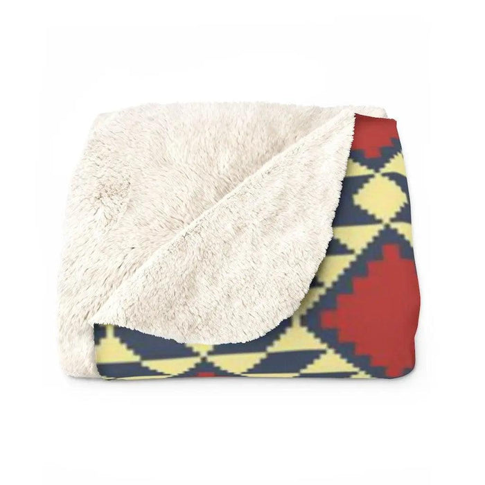 Snuggle in Style with this Tribal Sherpa Fleece Blanket