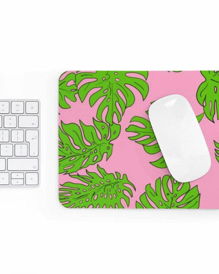 Chic Neoprene Mouse Pad with Vibrant Tropical Leaf Design for a Stylish Office Environment