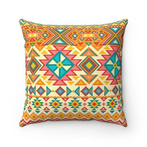 Turquoise Faux suede 2 in 1 tribal decorative pillow w/insert - Très Elite